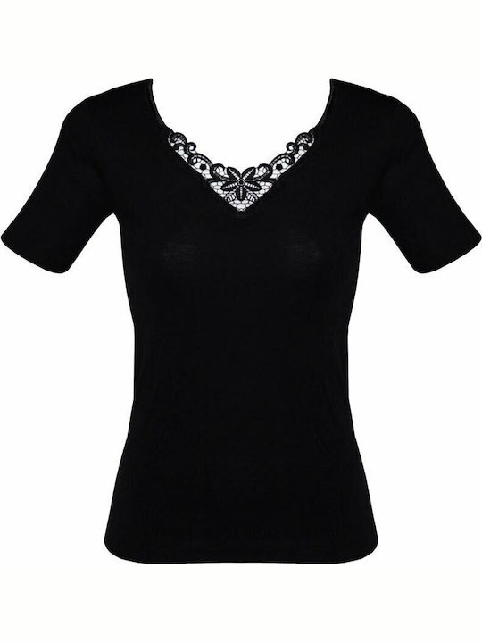 Women's Short Sleeve Cotton T-Shirt Black