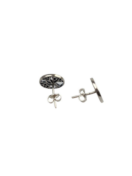 Earrings Made 925 Silver Rhodium Tree
