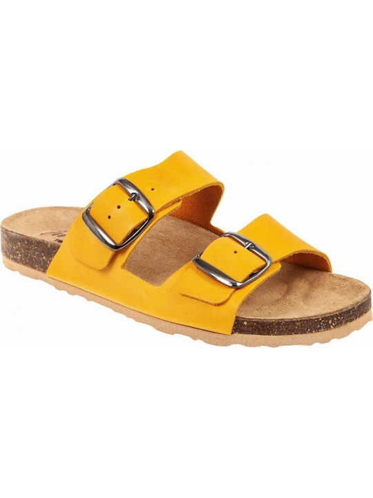Relax 24024 Women's Leather Anatomical Sliders Yellow