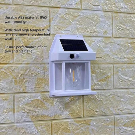 Bk-888 Wall Mounted Solar Light 1W 600lm Natural White 4000K with Motion Sensor and Photocell IP65