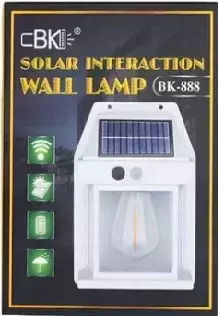 Bk-888 Wall Mounted Solar Light 1W 600lm Natural White 4000K with Motion Sensor and Photocell IP65