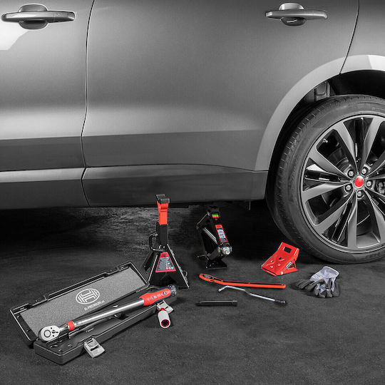 Heyner Hand Operated Scissor Jack with Lifting Capacity up to 38cm and Weight Capacity up to 1.5 Tons