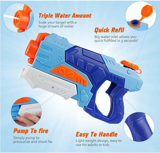 Set 3 Pistoale cu Apă pentru Copii Flippy 6 Ani+ Albastru 1x 1500 Ml + 1x 500 Ml + 1x 300 Ml