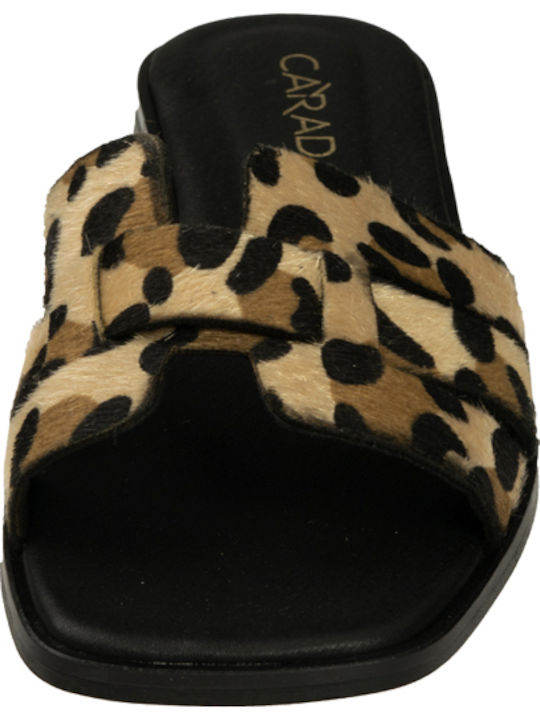 Leather Women's Flat Sandals Leopard
