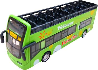 Green Metal Tourist Bus with Lights and Sounds 17cm