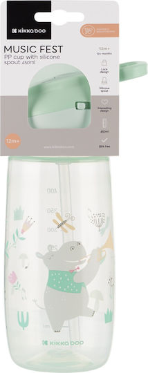 Kikka Boo Παιδικό Ποτηράκι Music Fest από Σιλικόνη Πράσινο 450ml για 12m+