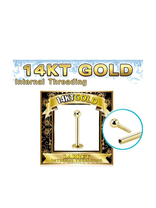 Πολυτιμο Χρυσο K14 Σκουλαρικι Piercing Μπιλια Labret Glbxb2.5