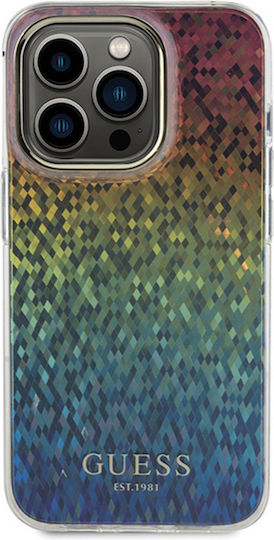 Guess Iml Faceted Mirror Disco Iridescent Umschlag Rückseite Kunststoff Mehrfarbig (iPhone 14 Pro)
