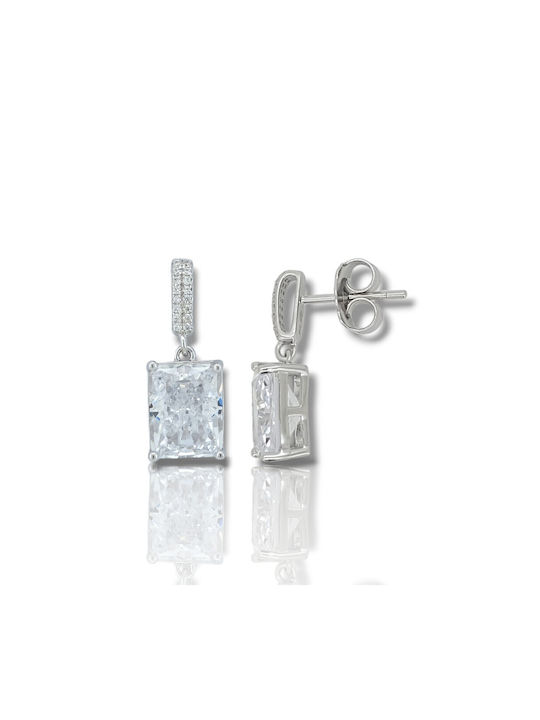 Mentzos Earrings made of Silver with Stones