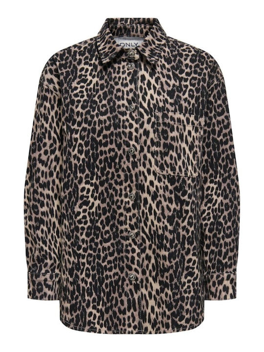 Only Damen Stoff Hose Leopard Leopard