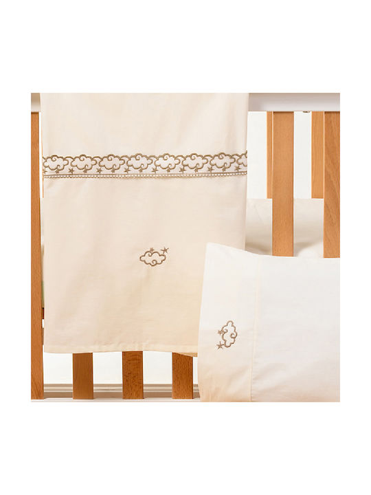 abo Σετ Βρεφικά Σεντόνια Κούνιας Βαμβακερά Beige 70x140εκ. 3τμχ