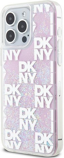 DKNY Liquid Glitter Checkered Pattern Back Cover Πλαστικό / Σιλικόνης Ροζ (iPhone 15 Pro Max)