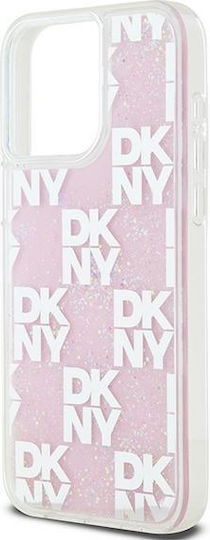 DKNY Liquid Glitter Checkered Pattern Back Cover Πλαστικό / Σιλικόνης Ροζ (iPhone 15 Pro Max)
