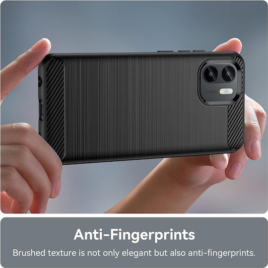 Techsuit Carbon Back Cover Silicon Negru (Redmi A1+ / A2+)