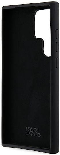 Karl Lagerfeld Ikonik Metal Pin Back Cover Silicon Negru (Galaxy S23 Ultra)