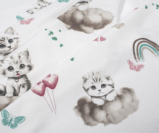 Dimcol Duvet Crib Cotton White Petrol 120x160cm