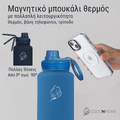 Cool'NMore Bottle Thermos Stainless Steel BPA Free stainless steel straw magnetic phone support cap 750ml with Straw and Mouthpiece