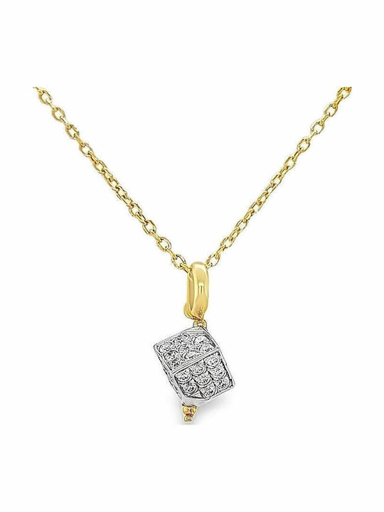 Necklace White Gold 18K Gold Zircon Motif Nk10712