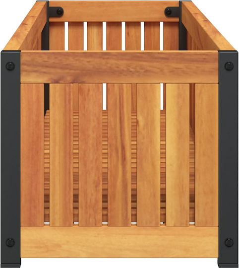 vidaXL Ζαρντινιέρα Μεταλλική Καφέ 110x30x27.5εκ.