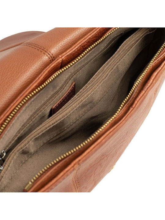 De piele Geantă de damă Crossbody Tabac maro