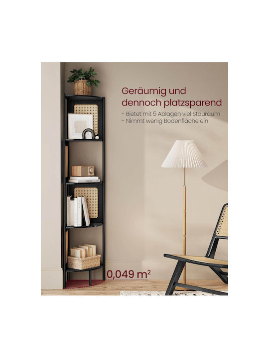 Eckbibliothek Ebony Black 31.9x31.9x156.4cm