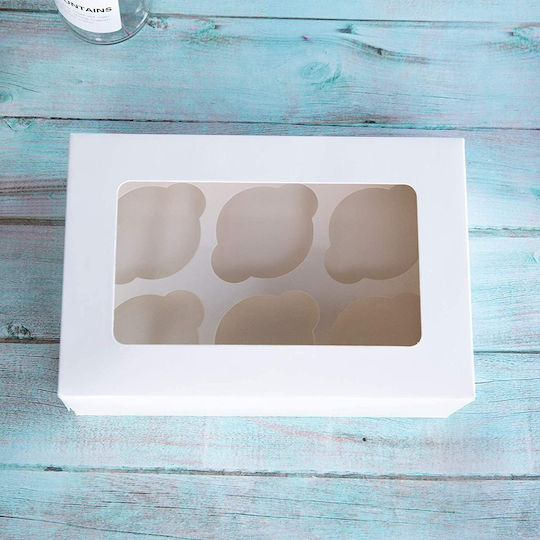 White Box 6 Cupcakes Muffins Window