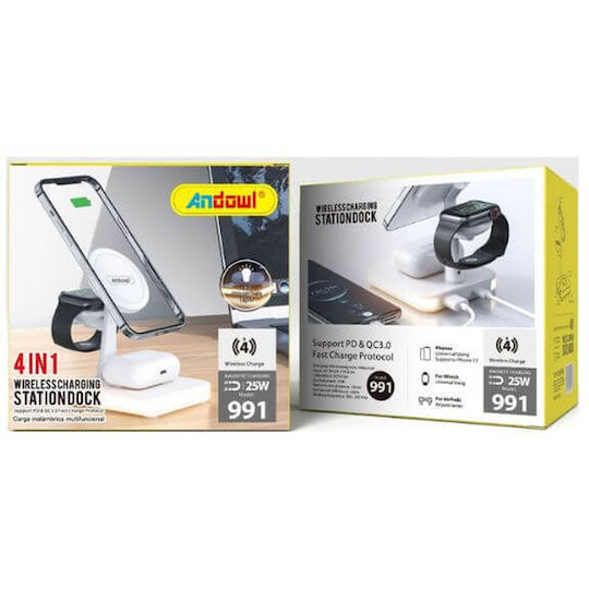 Andowl 25W Power Delivery / Quick Charge 3.0 Бял (991)