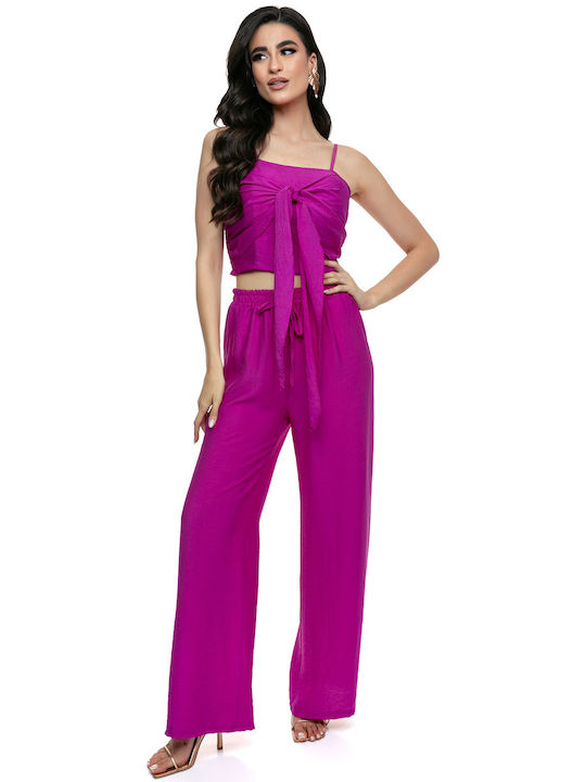 RichgirlBoudoir Women's Fuchsia Set with Trousers with Elastic