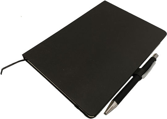 Midocean Notebook 100 Sheets with Pen Holder Black