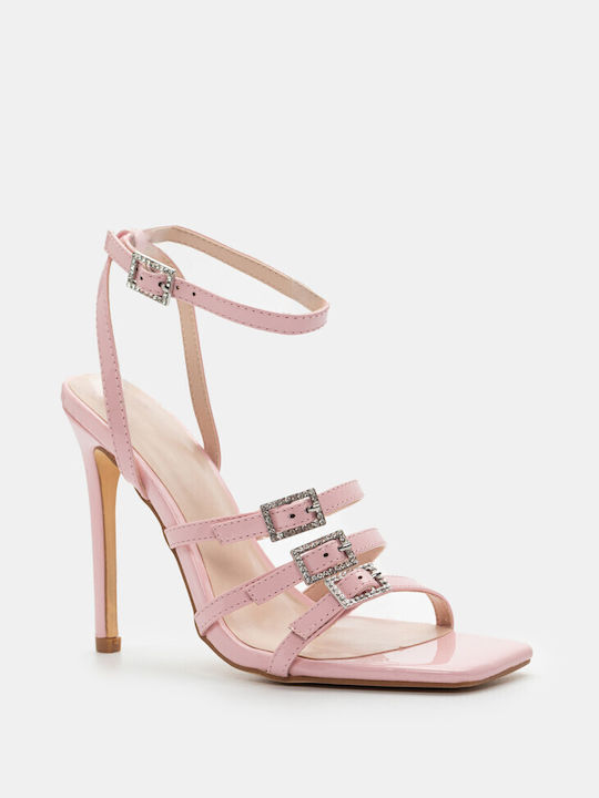 Stiletto Sandals with Strap & Strass 4221707-pink