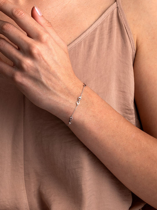 George Art Jewels Women's Bracelet with design Infinity made of White gold 14K
