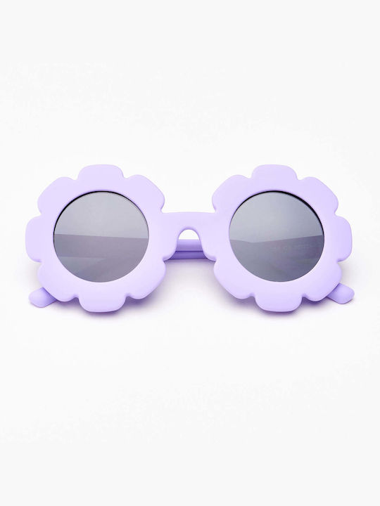 Baby Cloud Kinder-Sonnenbrillen mit Polarisiertem Blumen Spiegel Lila für 2-5 Jahre