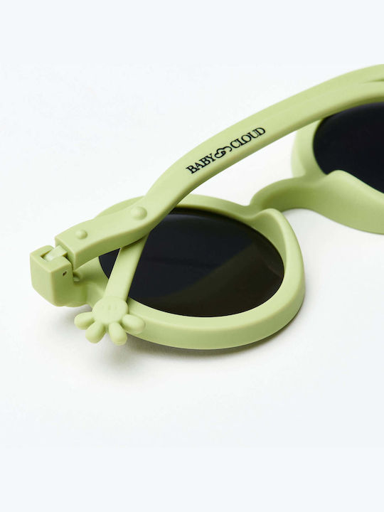 Baby Cloud Little Round Kids Sunglasses with Polarized Lenses Green Palm for 2-5 Years