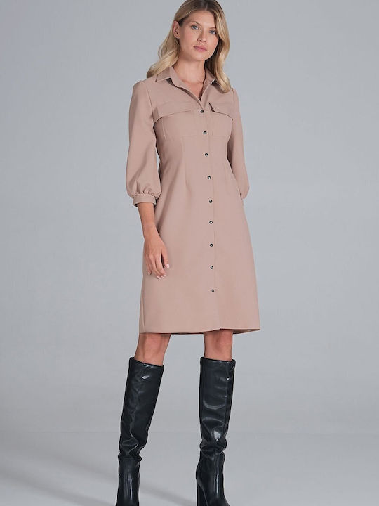 Figl Midi Shirt Dress Dress Pink