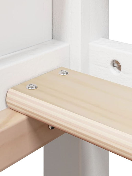Kinderbett Hochbett Einzeln Weiß für Matratze 90x190cm