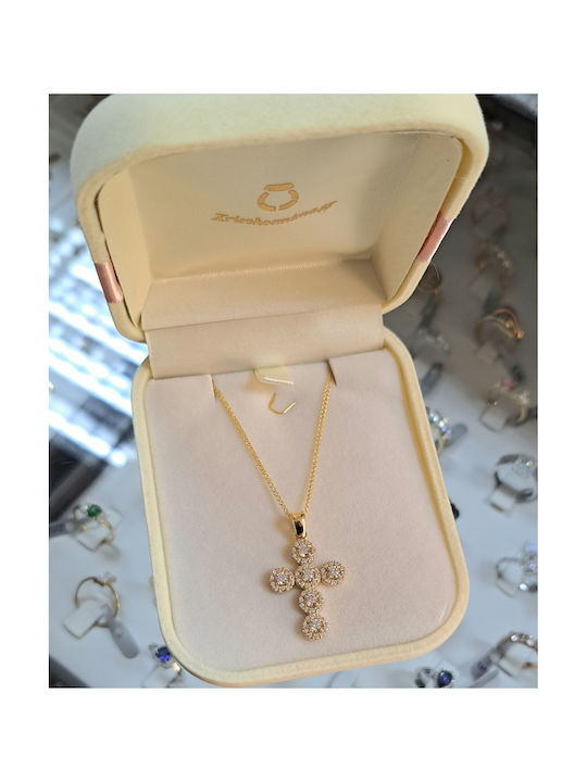 Xrisokosmima Women's Gold Cross 14K with Chain