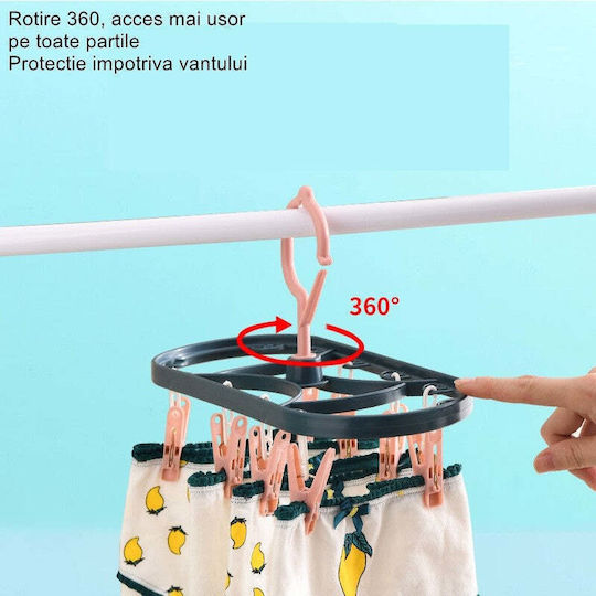 Cârlige de Rufe Din Plastic 30x12.5cm Multicolore
