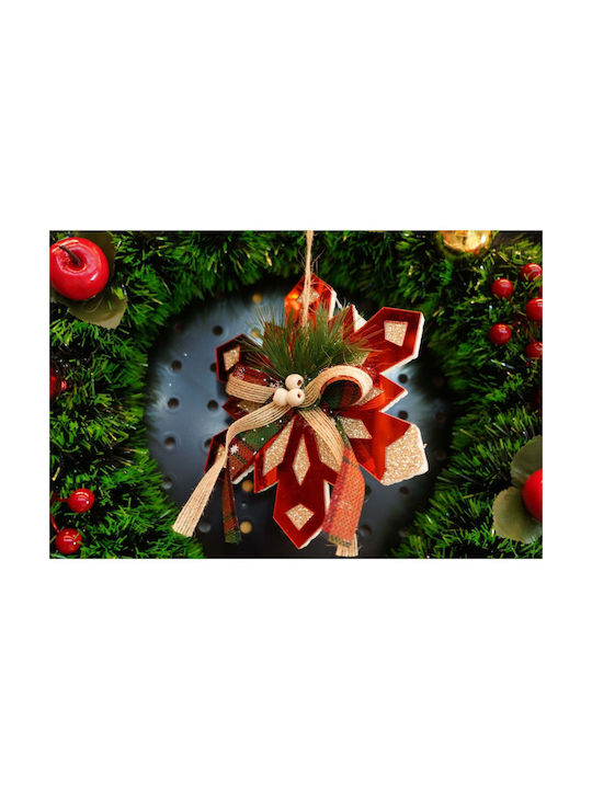 Ornament suspendat Fulgi de zăpadă Roșu 15x15buc
