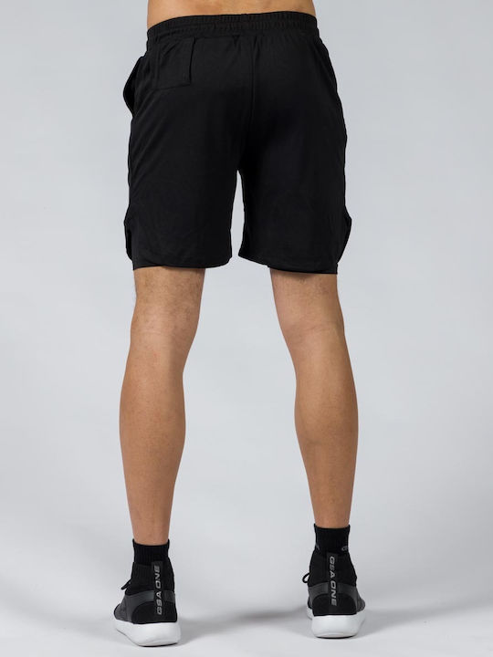 Gsa Men's Training Shorts with Integrated Tights Black