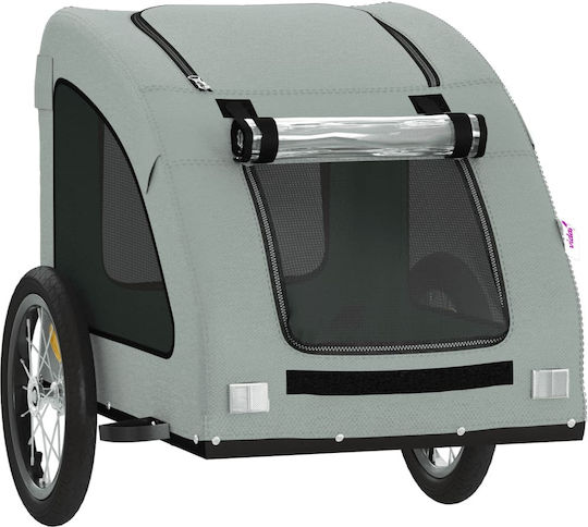 vidaXL Dog Carrying Gray Bicycle Trailer for 45kg Pets L124.5xW66xH63.5cm
