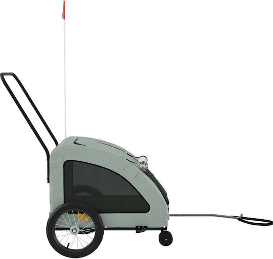 vidaXL Dog Carrying Gray Bicycle Trailer for 45kg Pets L124.5xW66xH63.5cm