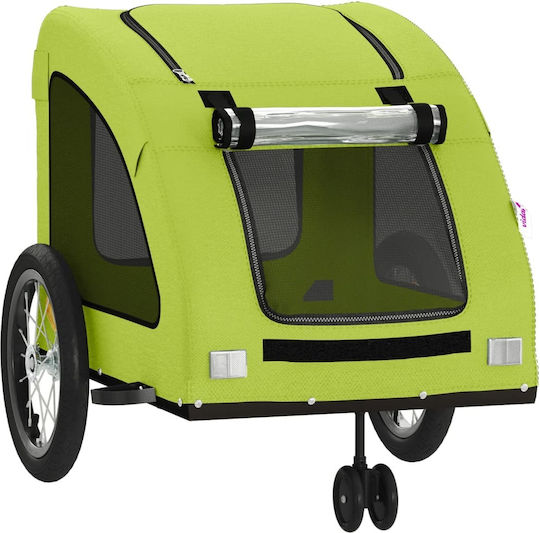 vidaXL Dog Carrying Green Bicycle Trailer for 45kg Pets L124.5xW66xH63.5cm