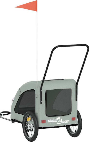 vidaXL Dog Carrying Gray Bicycle Trailer for 45kg Pets L124.5xW66xH63.5cm