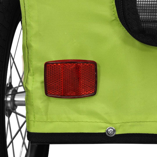 vidaXL Dog Carrying Green Bicycle Trailer for 45kg Pets L124.5xW66xH63.5cm