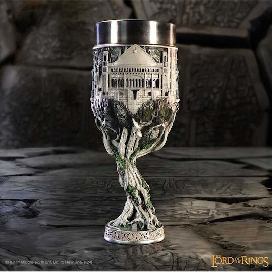 Nemesis Now Lord Rings Ποτήρι Κόκκινου Κρασιού Κολωνάτο Γυάλινο Ασημί