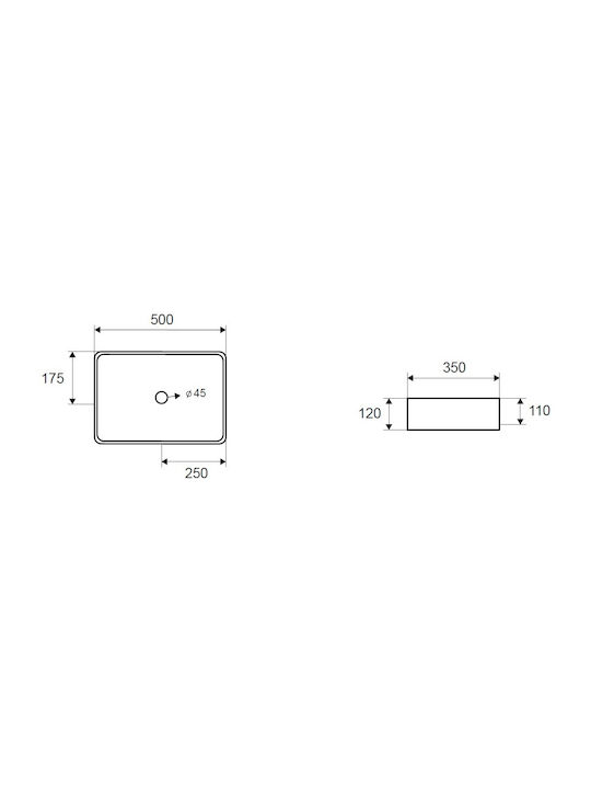 Karag Надеждна мивка Порцелан 50x35x12см метален пистолет