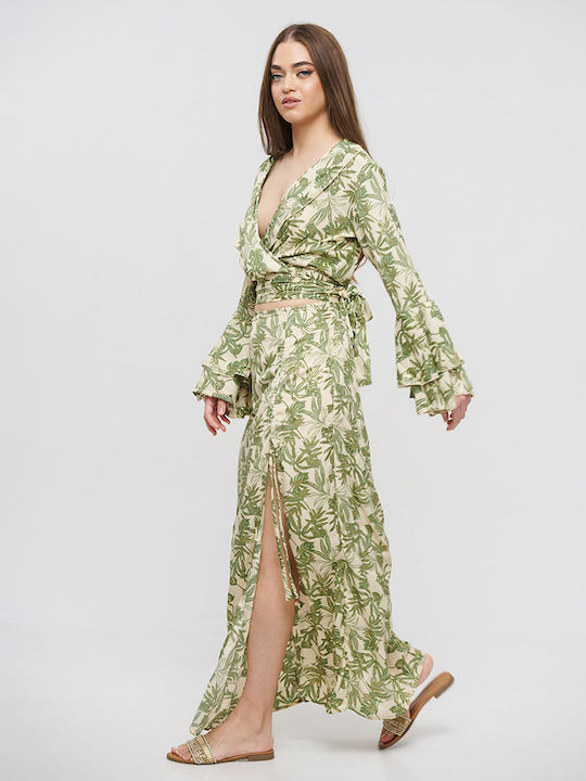 Maxi Пола Ecru/green