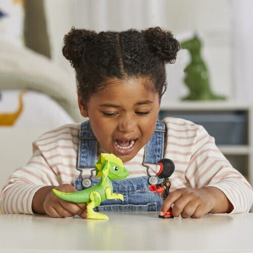 Фигура за Действие Spidey And His Amazing Friends Spider-Man Dino-Webs, Miles Spin Morales And S Electrosaurus 10см.