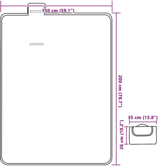 vidaXL Κουβέρτα Πικ Νικ 150x150cm σε Κόκκινο χρώμα
