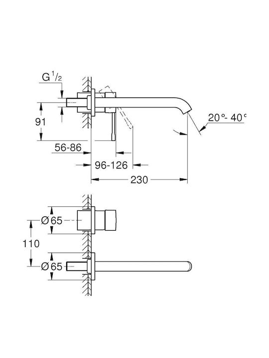Grohe Essence für für Waschbecken 2 Ausgänge Silber